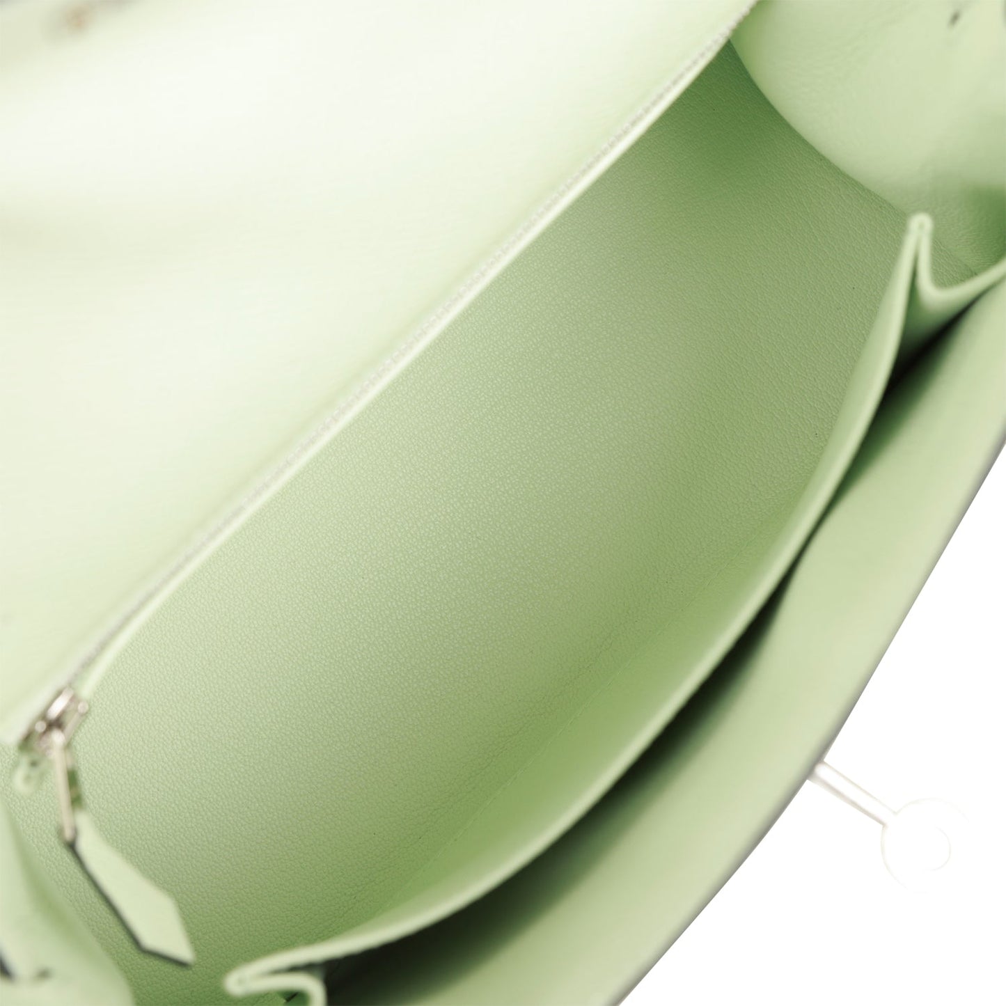 Luxury Hermes Kelly Sellier 25 Vert Fizz Epsom Palladium Hardware
