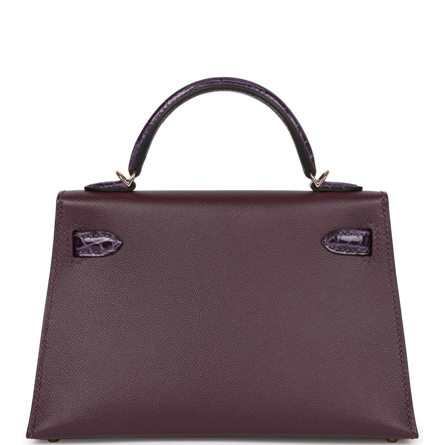 Luxury Hermes Kelly 20 Cassis and Amethyst Madame and Shiny Alligator Touch Permabrass Hardware