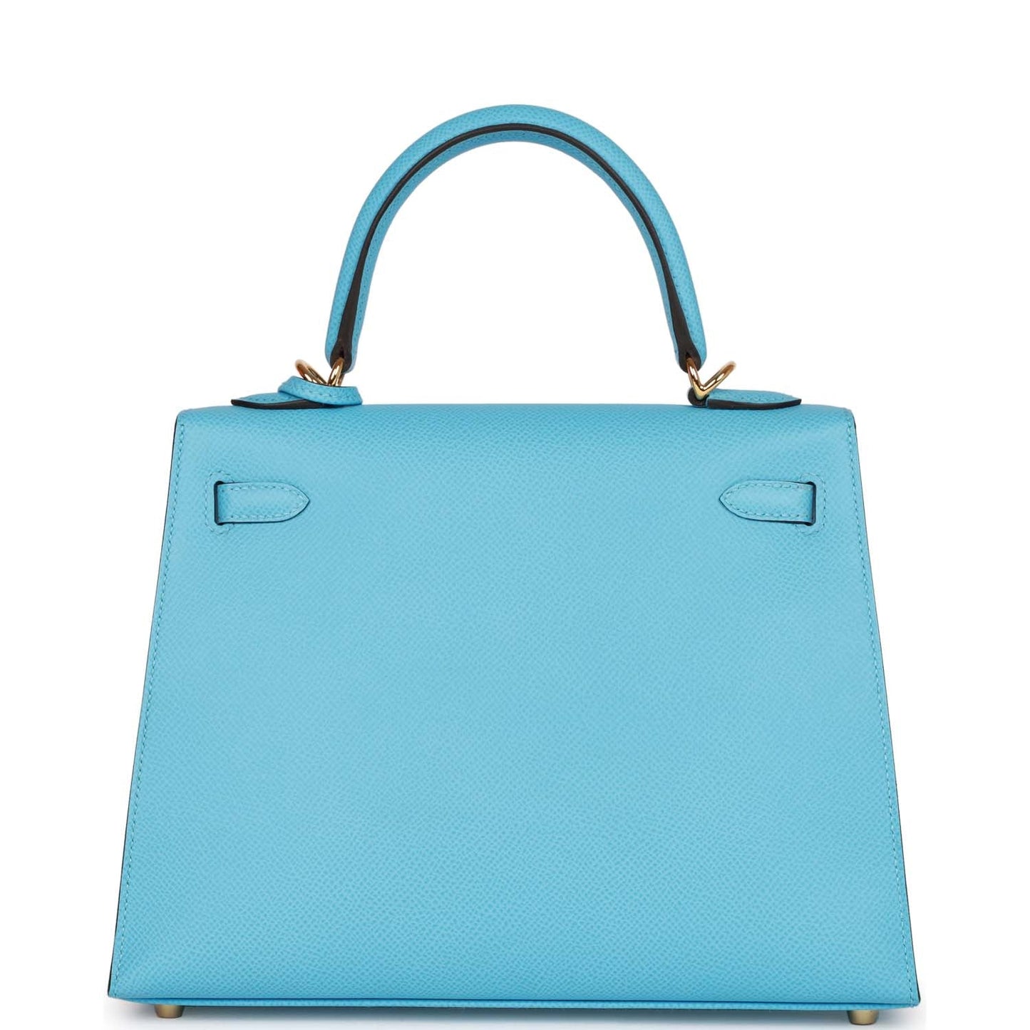 Luxury Hermes Kelly Sellier 25 Celeste Epsom Gold Hardware