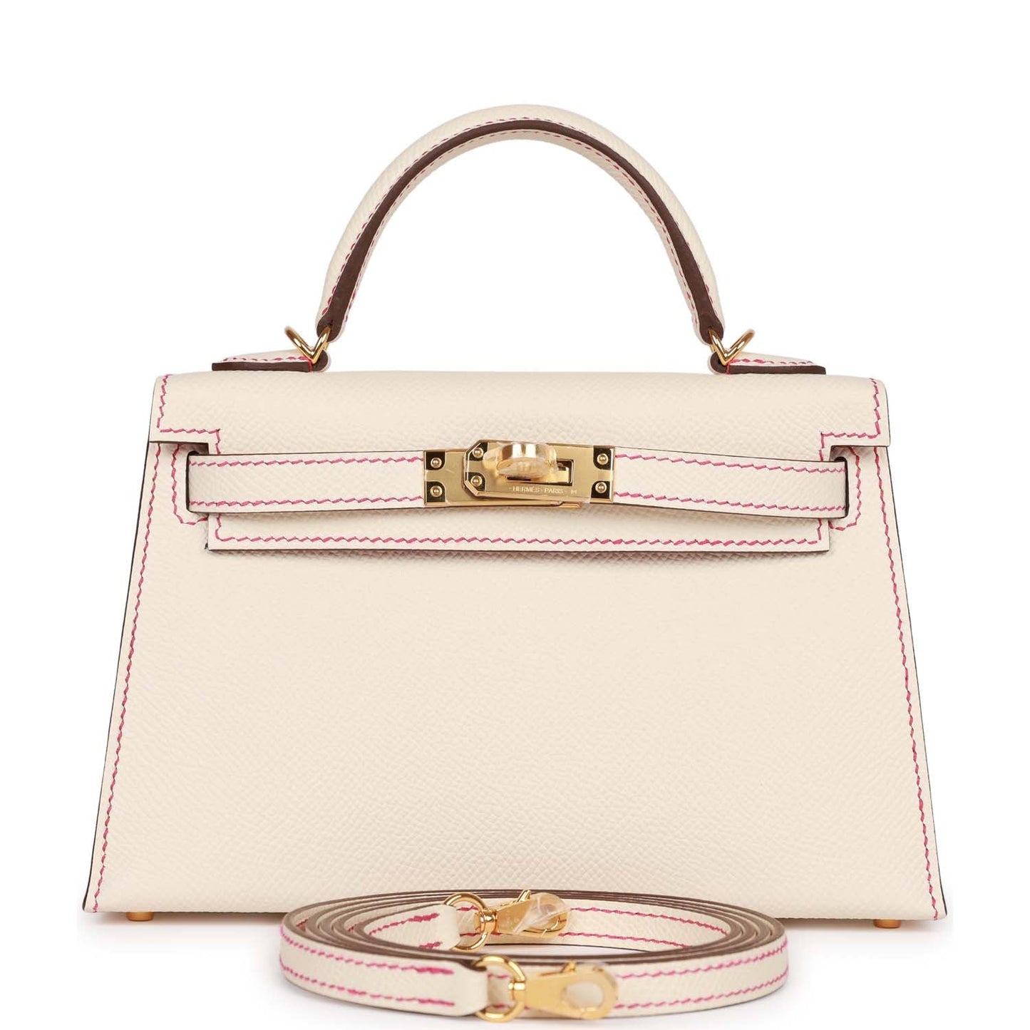 Luxury Hermes Special Order (HSS) Kelly Sellier 20 Nata Verso Epsom Gold Hardware