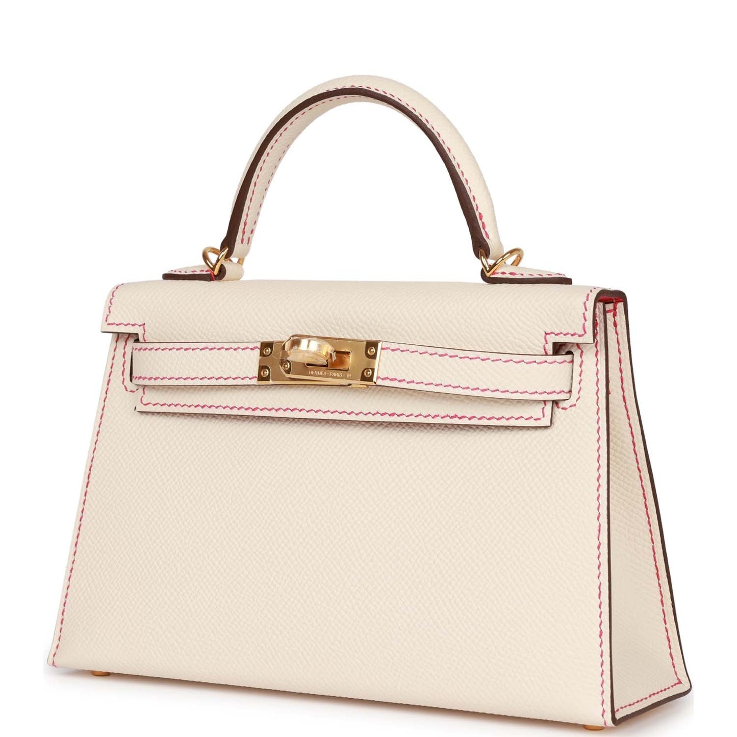 Luxury Hermes Special Order (HSS) Kelly Sellier 20 Nata Verso Epsom Gold Hardware