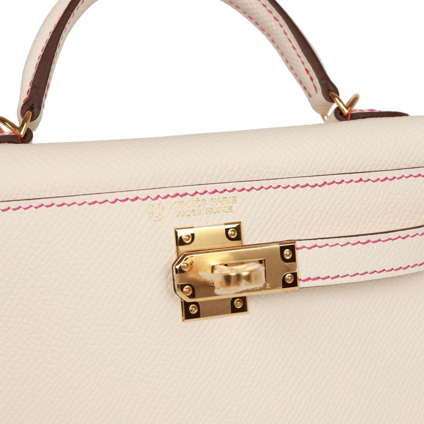 Luxury Hermes Special Order (HSS) Kelly Sellier 20 Nata Verso Epsom Gold Hardware