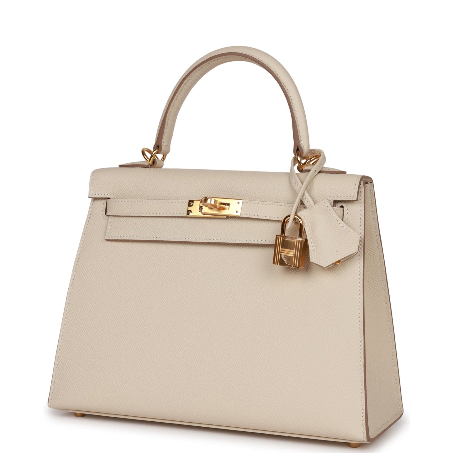 Luxury Hermes Kelly Sellier 25 Craie Epsom Gold Hardware