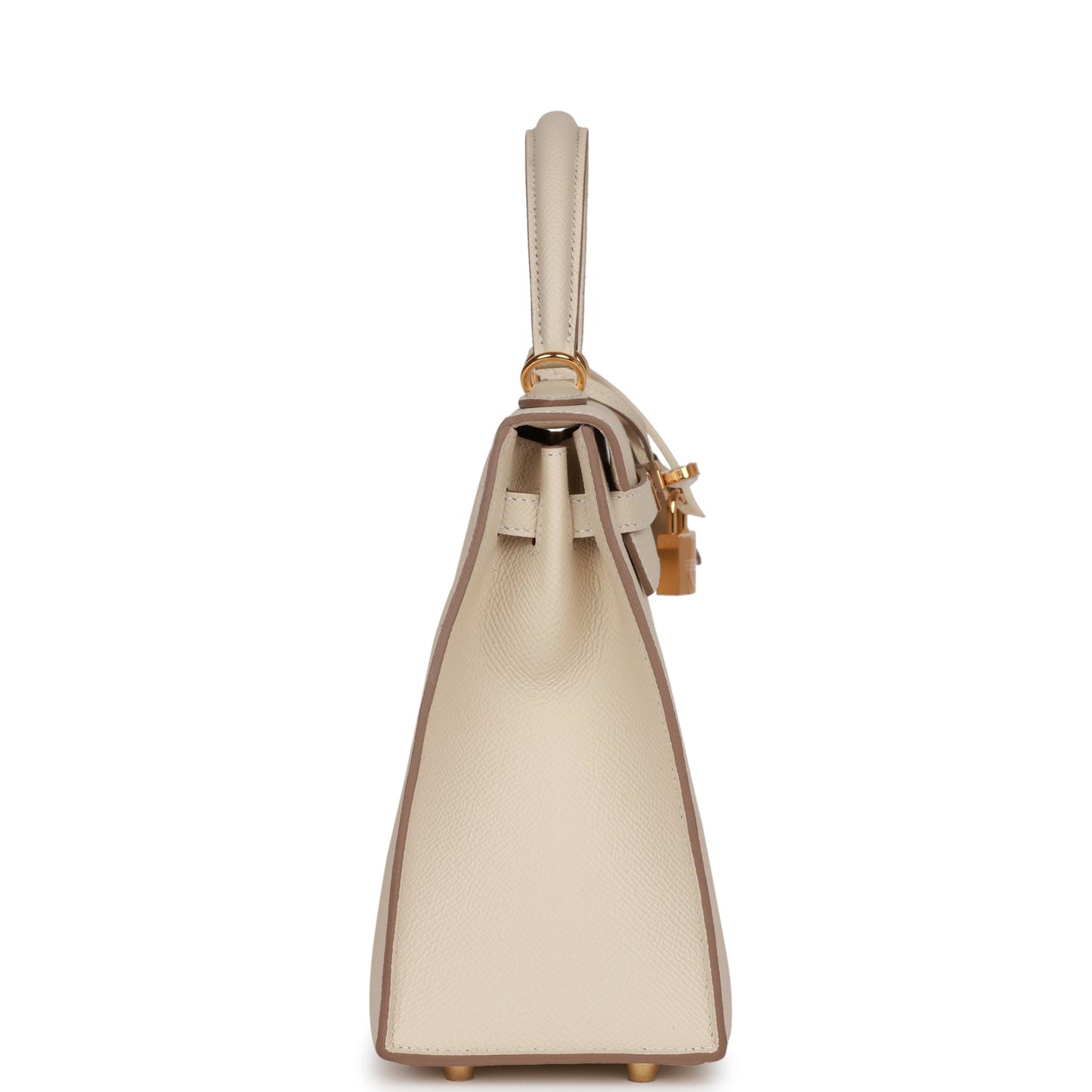Luxury Hermes Kelly Sellier 25 Craie Epsom Gold Hardware