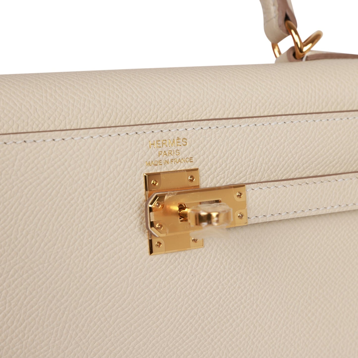 Luxury Hermes Kelly Sellier 25 Craie Epsom Gold Hardware