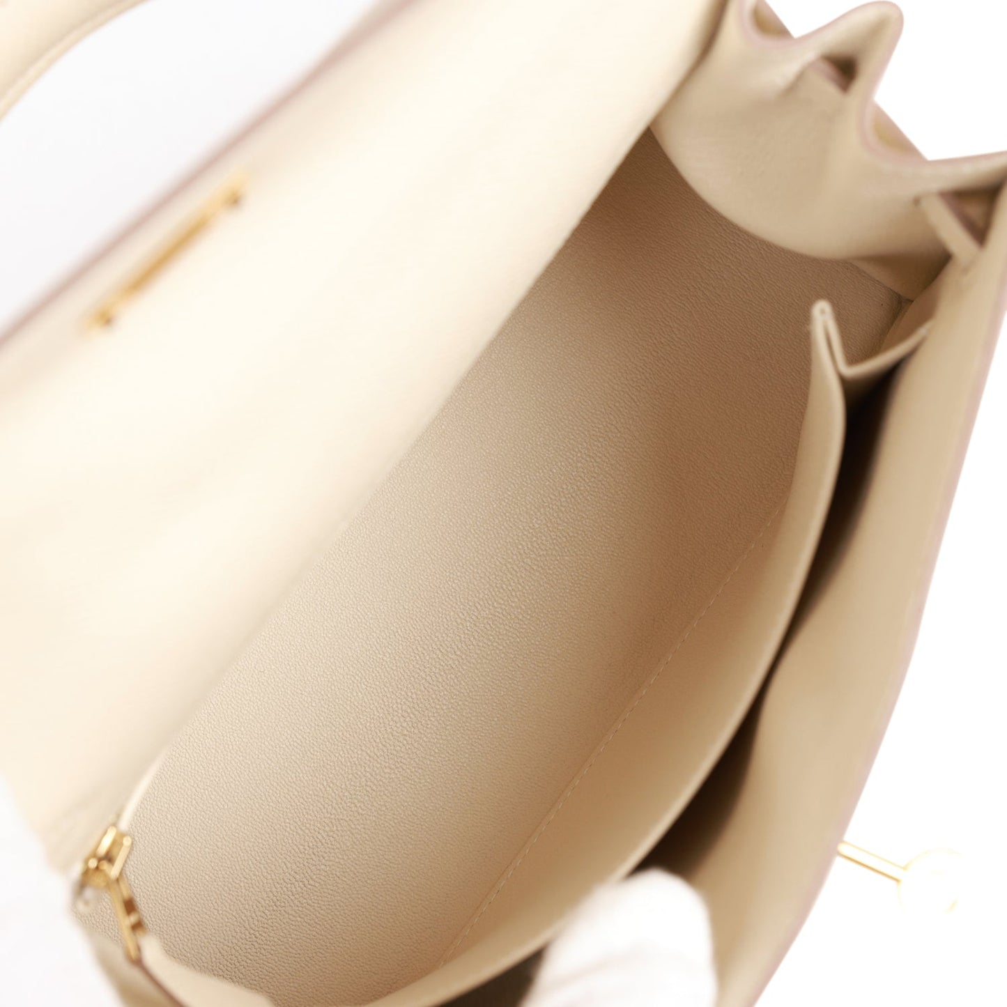 Luxury Hermes Kelly Sellier 25 Craie Epsom Gold Hardware