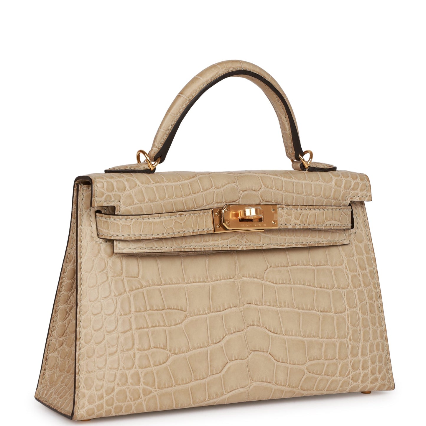 Luxury Hermes Kelly 20 Trench Matte Alligator Mississippiensis Gold Hardware