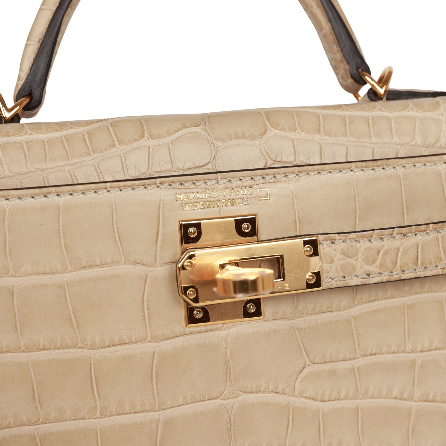 Luxury Hermes Kelly 20 Trench Matte Alligator Mississippiensis Gold Hardware