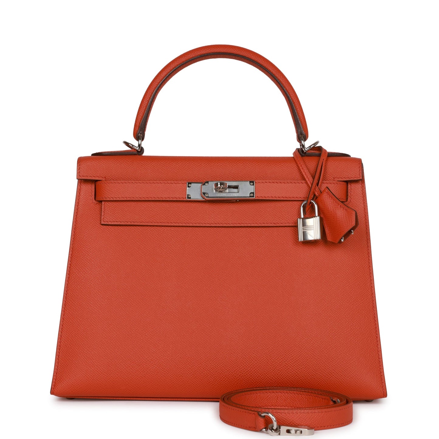Luxury Hermes Kelly Sellier 28 Terre Battue Epsom Palladium Hardware