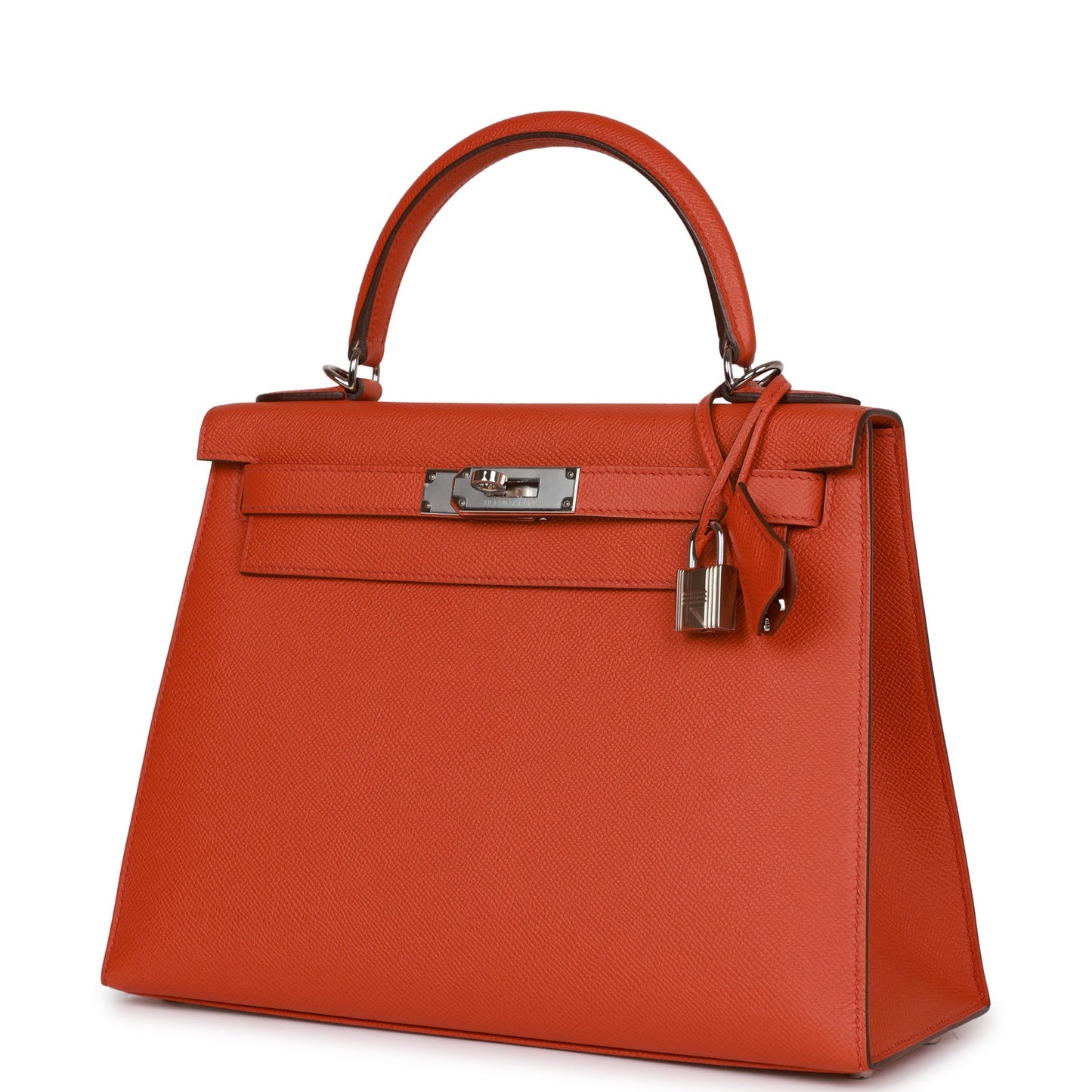 Luxury Hermes Kelly Sellier 28 Terre Battue Epsom Palladium Hardware