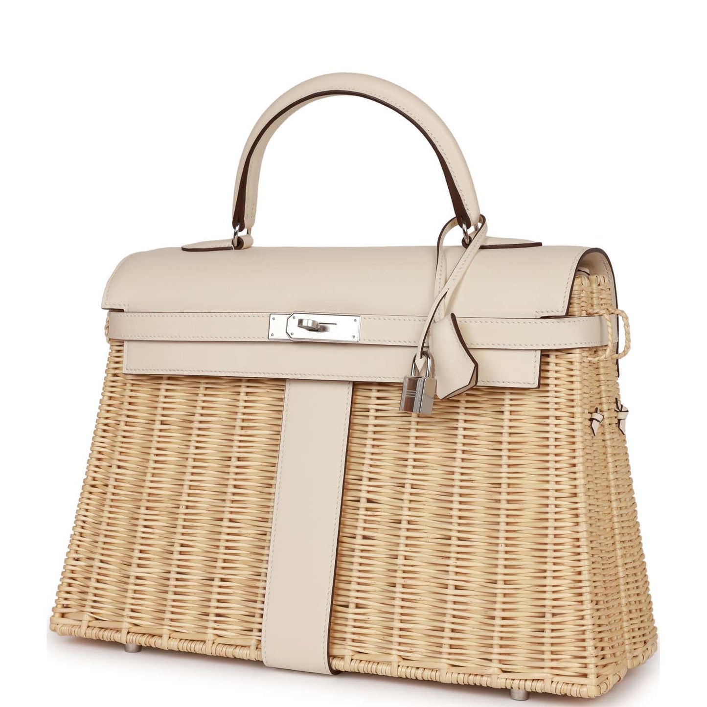 Luxury Hermes Picnic Kelly 35 Nata Swift Palladium Hardware