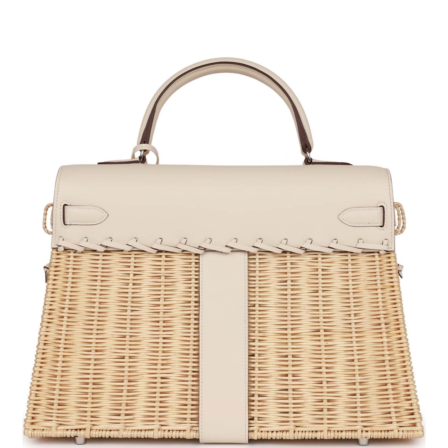 Luxury Hermes Picnic Kelly 35 Nata Swift Palladium Hardware