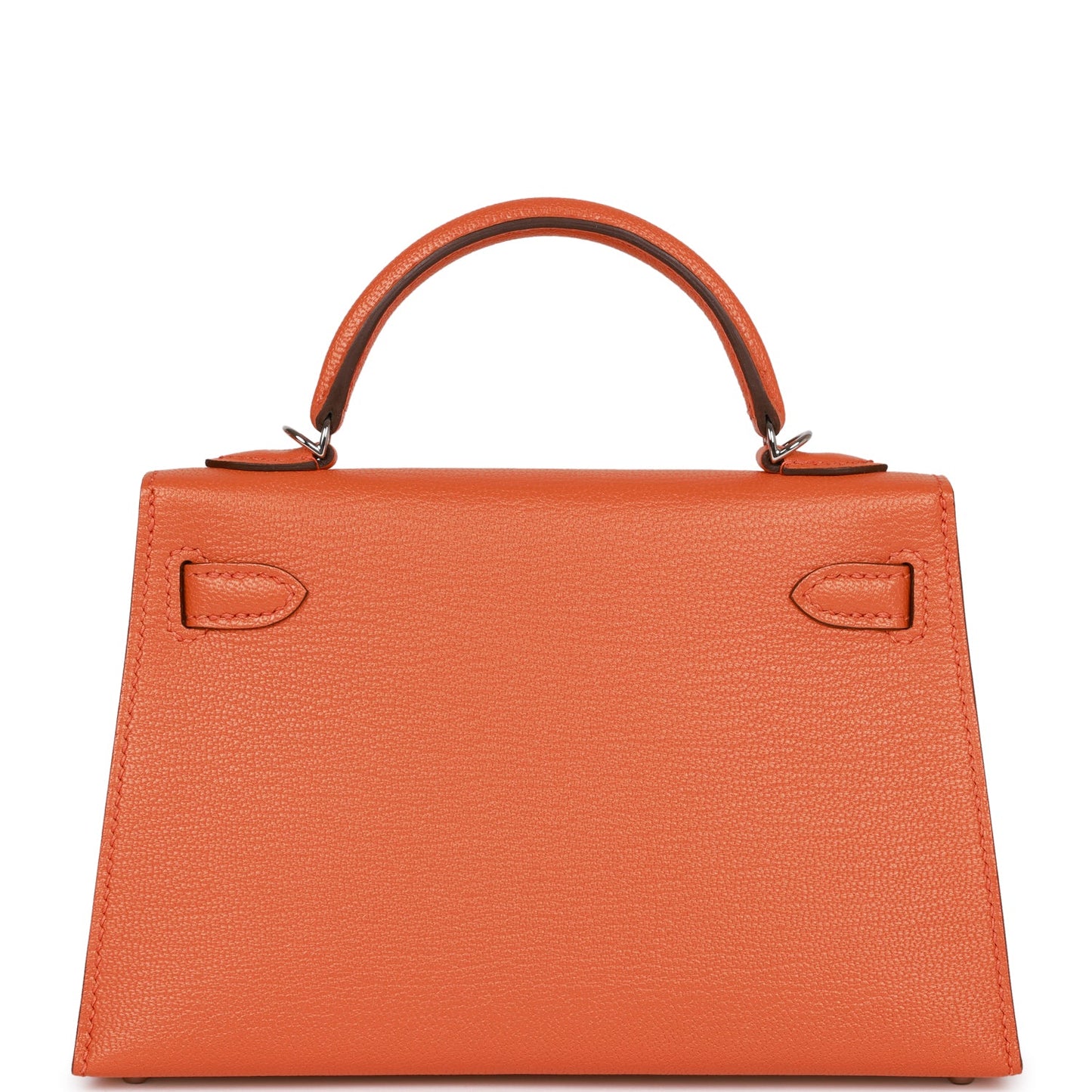 Luxury Hermes Kelly Sellier 20 Orange Verso Chèvre Palladium Hardware