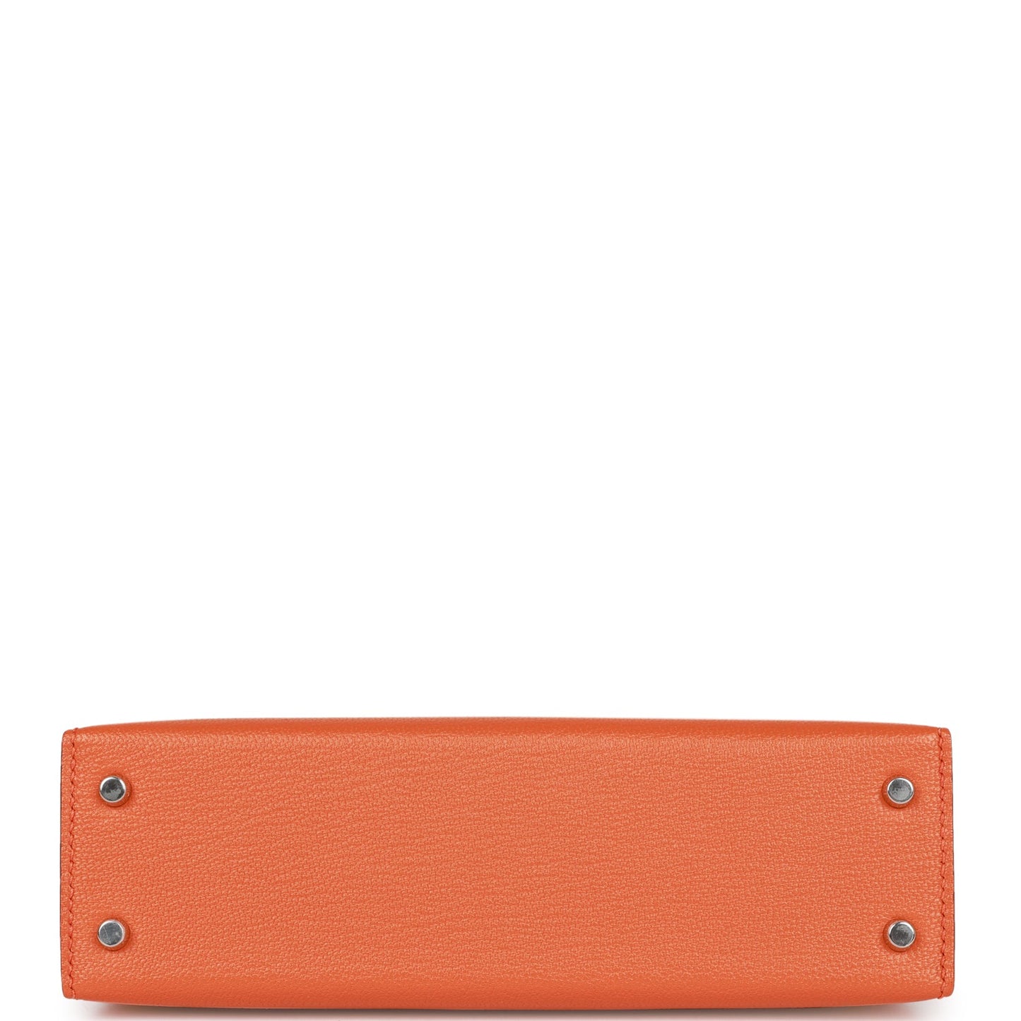 Luxury Hermes Kelly Sellier 20 Orange Verso Chèvre Palladium Hardware