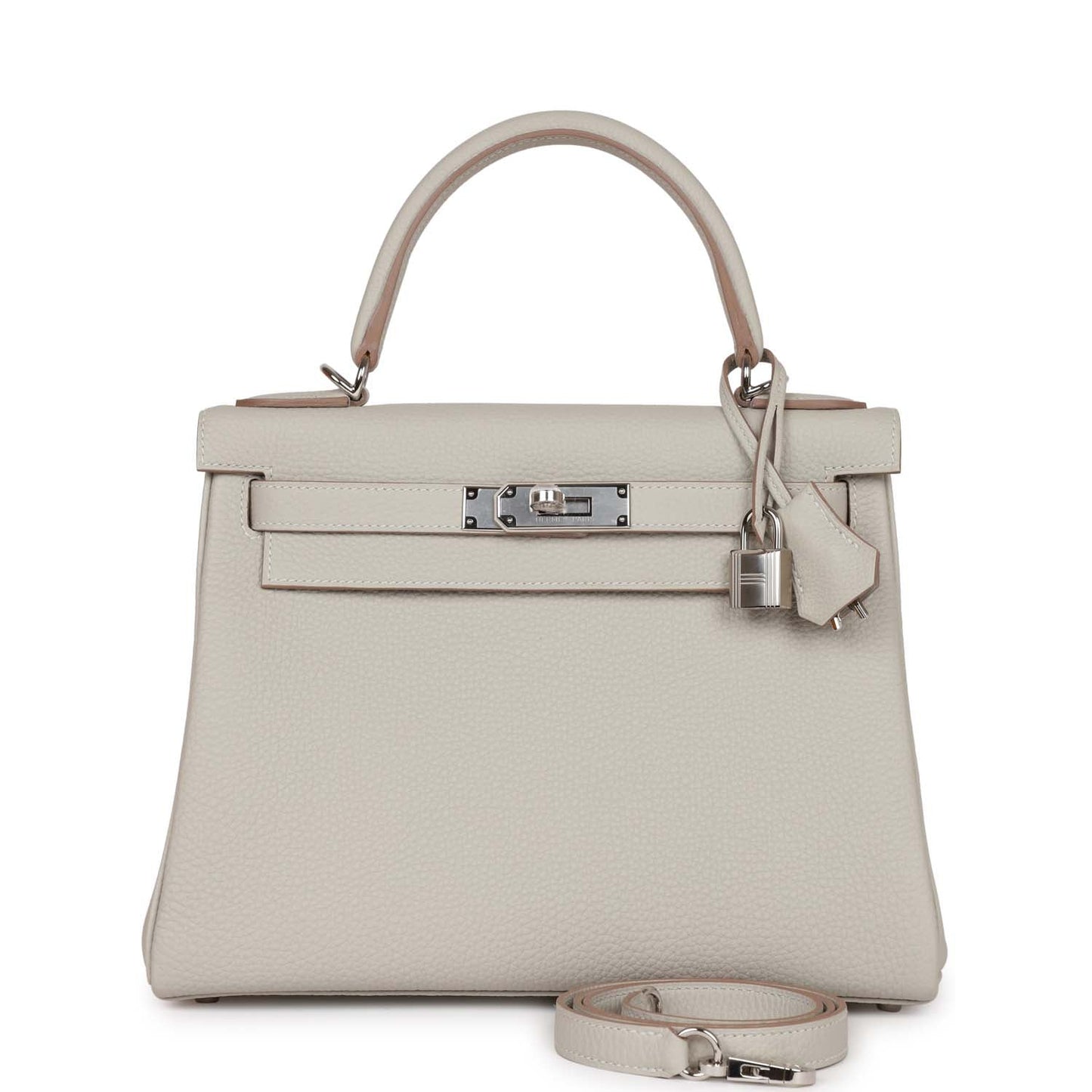 Luxury Hermes Kelly Retourne 28 Gris Perle Togo Palladium Hardware