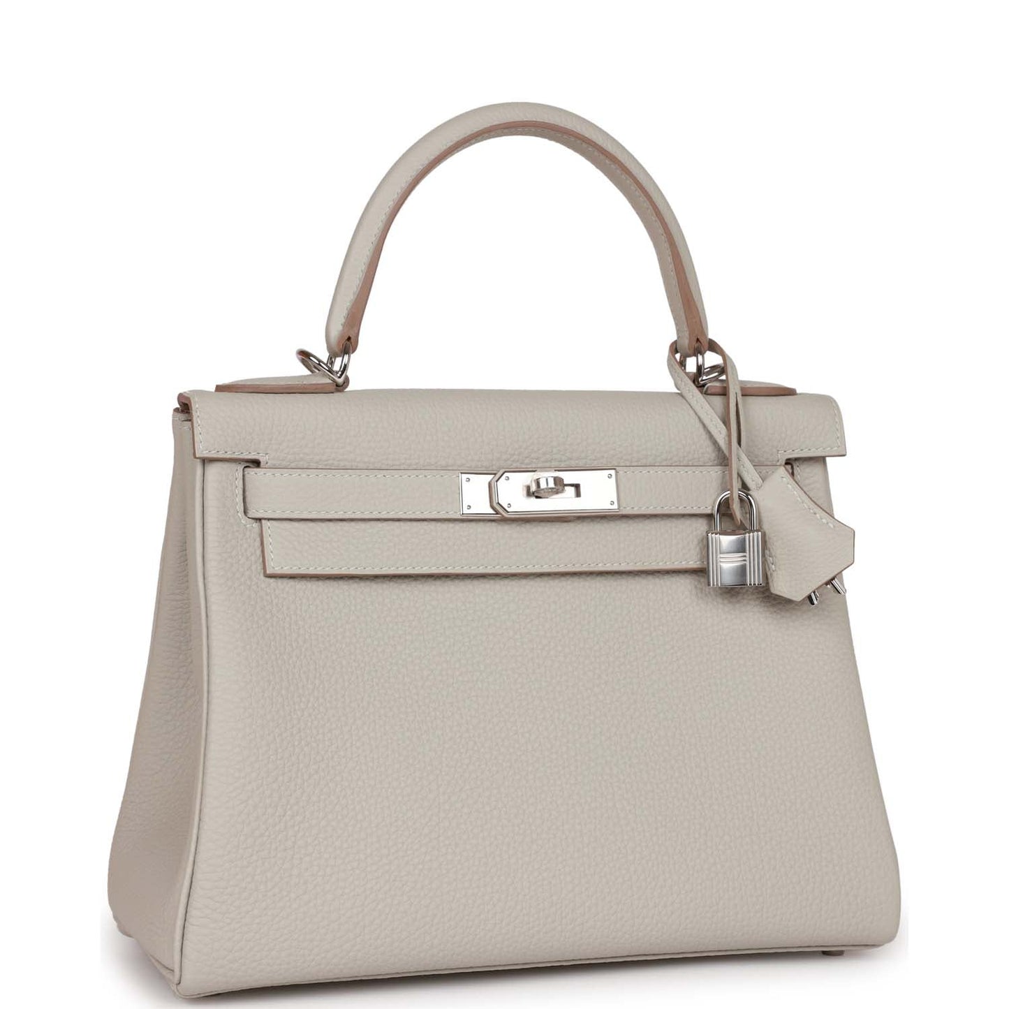 Luxury Hermes Kelly Retourne 28 Gris Perle Togo Palladium Hardware