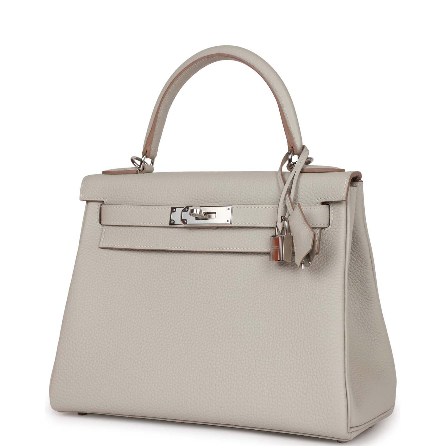 Luxury Hermes Kelly Retourne 28 Gris Perle Togo Palladium Hardware