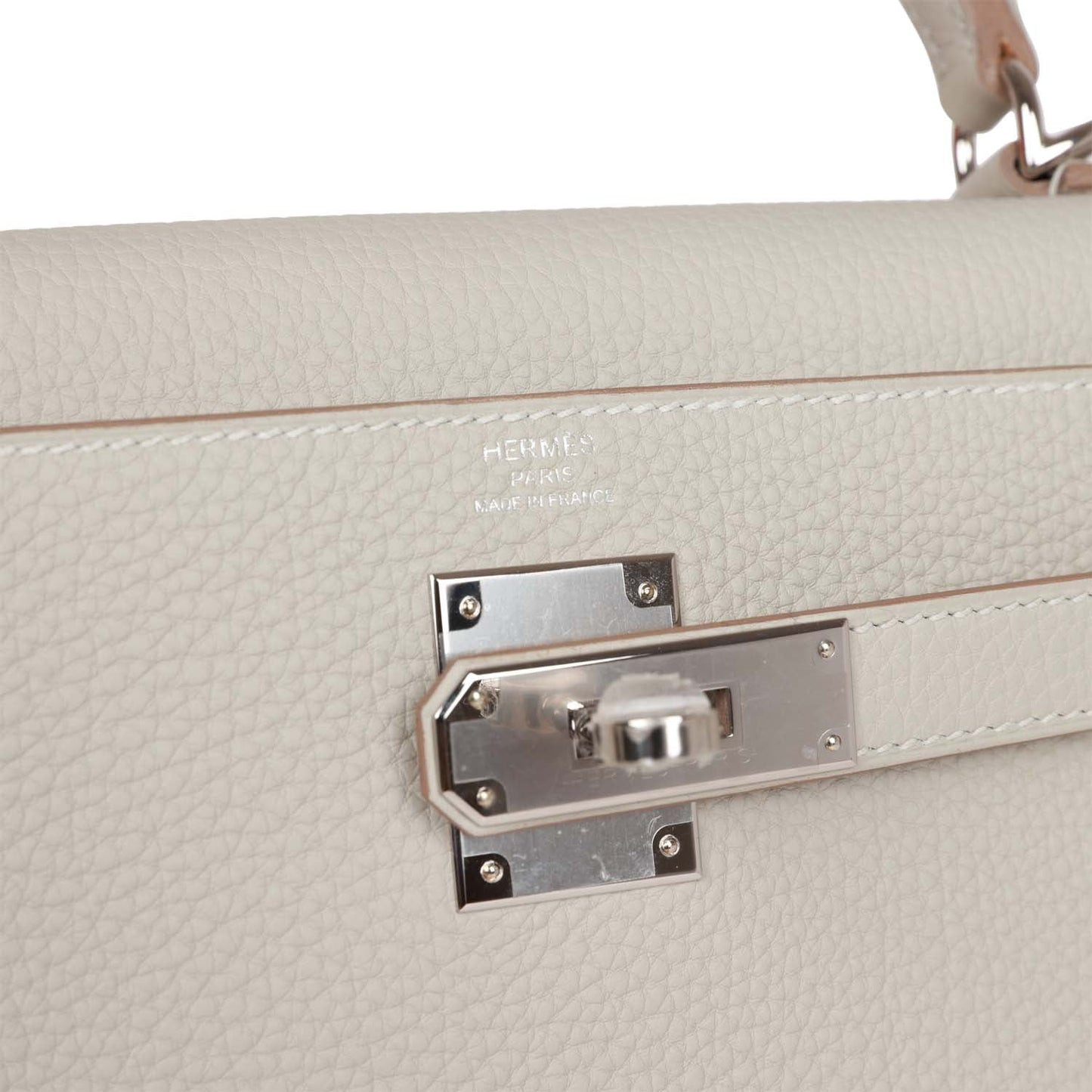 Luxury Hermes Kelly Retourne 28 Gris Perle Togo Palladium Hardware