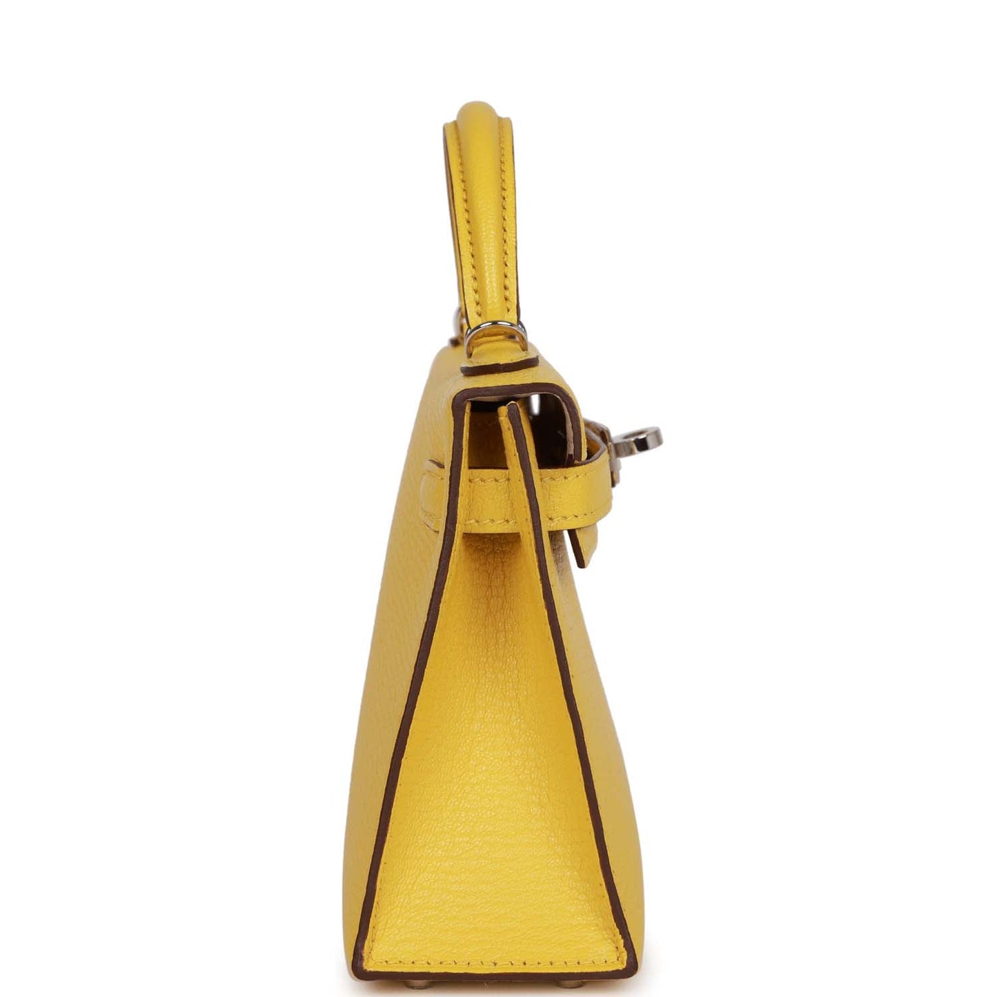 Luxury Hermes Kelly Sellier 20 Jaune de Naples Verso Chèvre Palladium Hardware
