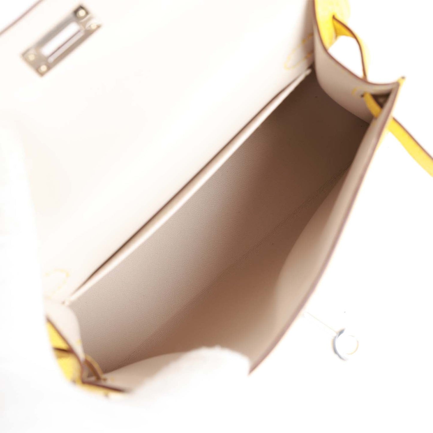 Luxury Hermes Kelly Sellier 20 Jaune de Naples Verso Chèvre Palladium Hardware