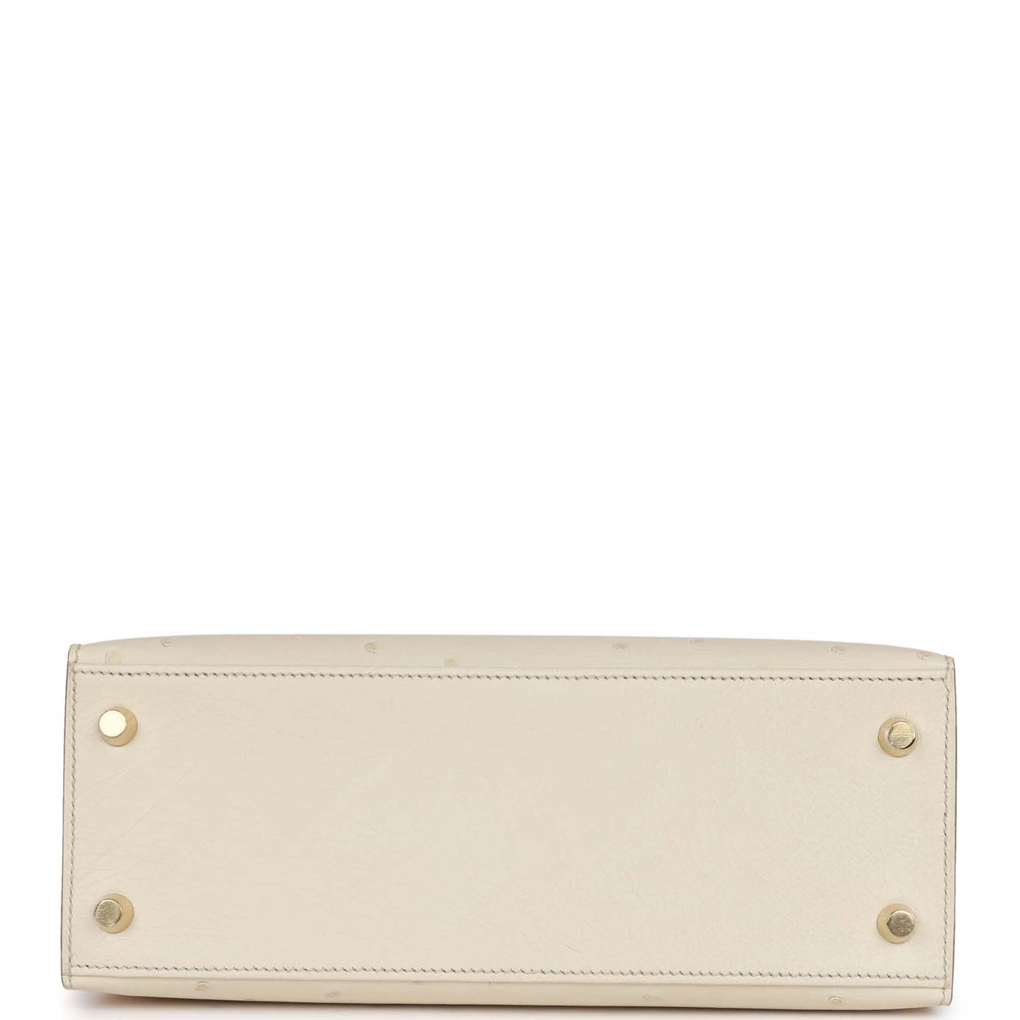 Luxury Hermes Kelly Sellier 25 Beton Ostrich Gold Hardware