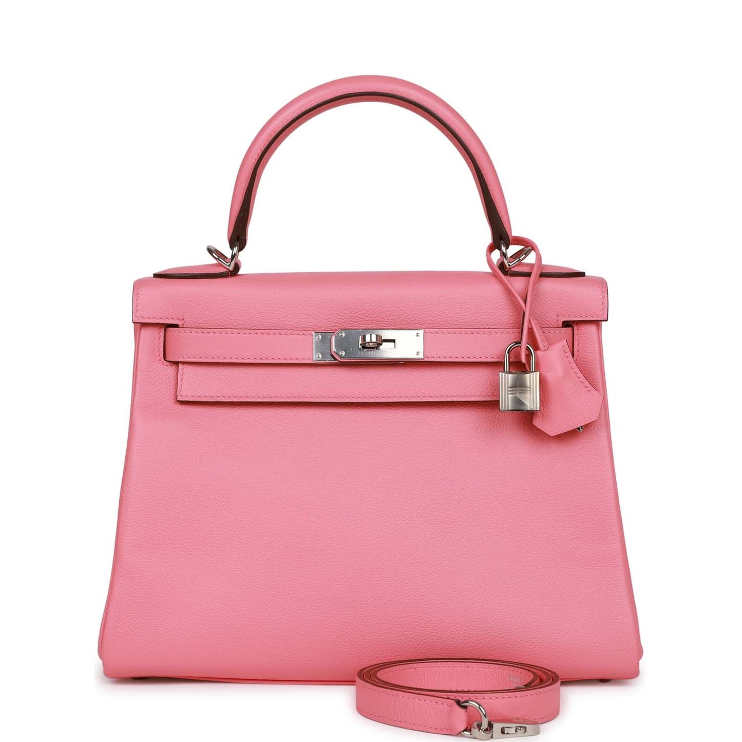 Luxury Hermes Kelly Retourne 28 Rose D'Ete Verso Evercolor Palladium Hardware