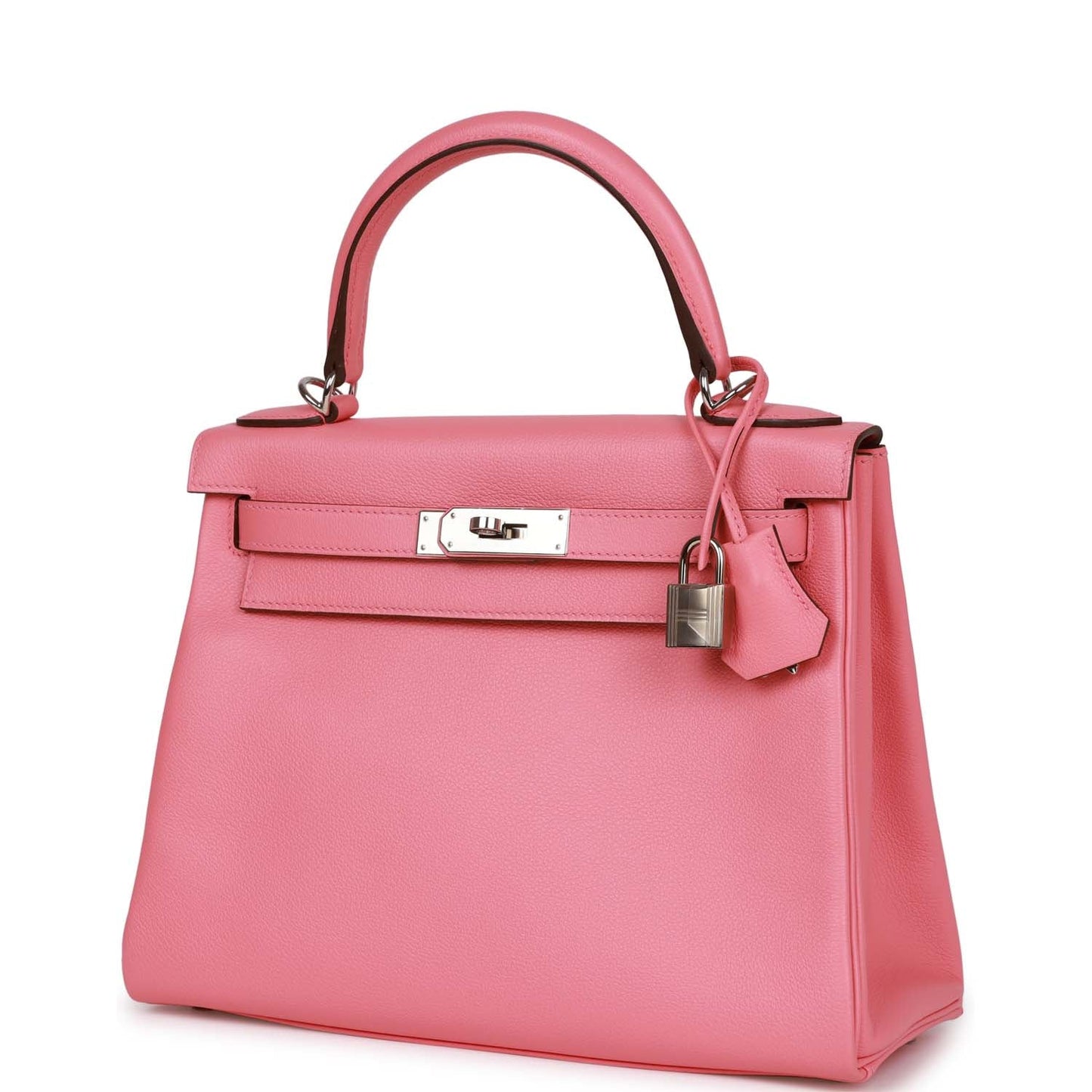 Luxury Hermes Kelly Retourne 28 Rose D'Ete Verso Evercolor Palladium Hardware