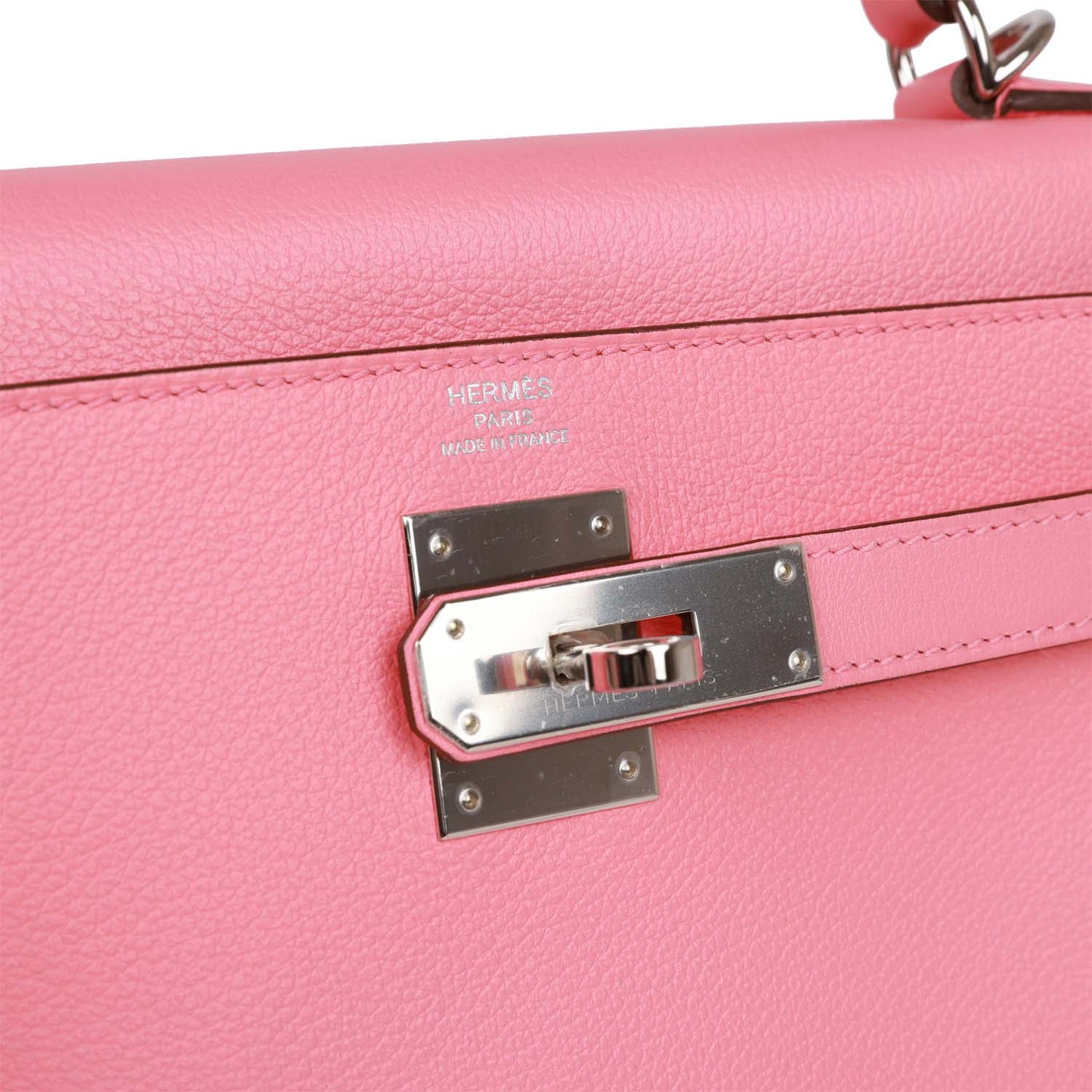 Luxury Hermes Kelly Retourne 28 Rose D'Ete Verso Evercolor Palladium Hardware