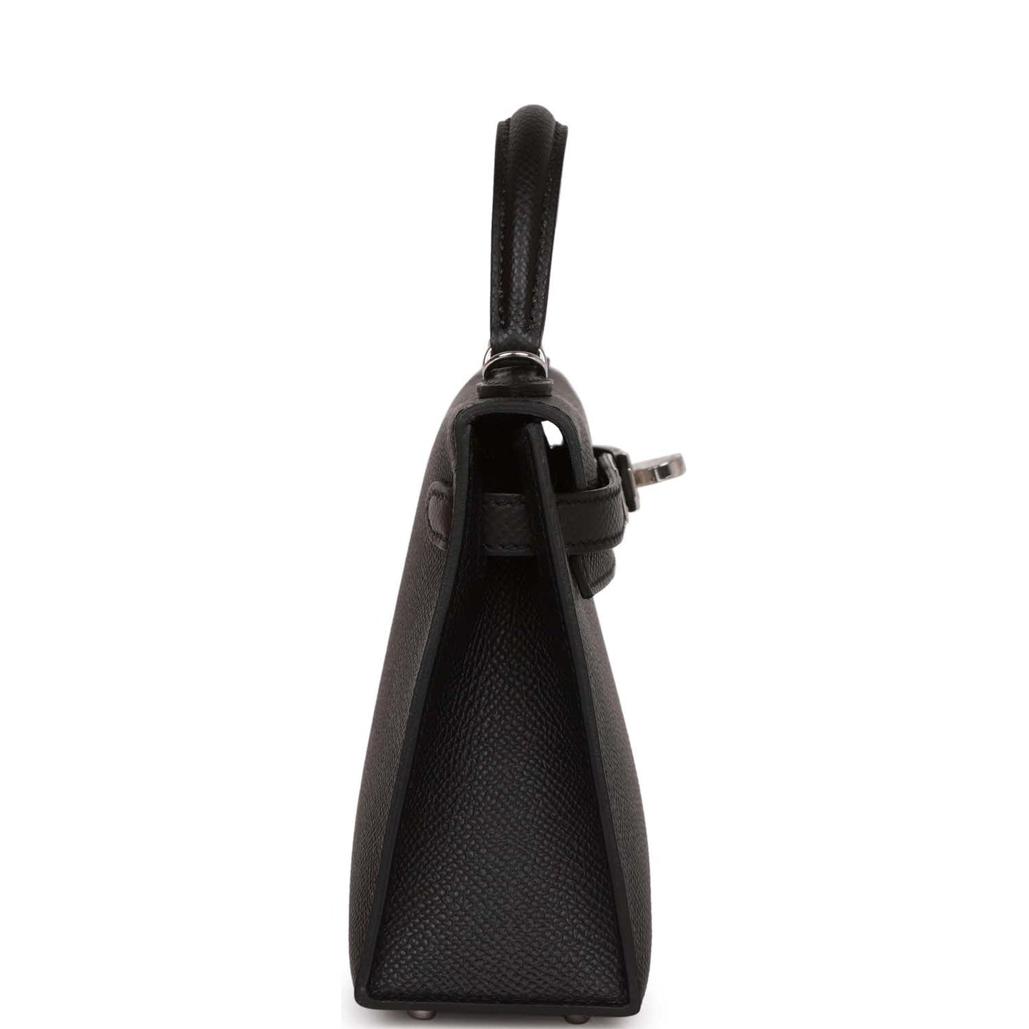 Luxury Hermes Kelly Sellier 20 Black Epsom Palladium Hardware