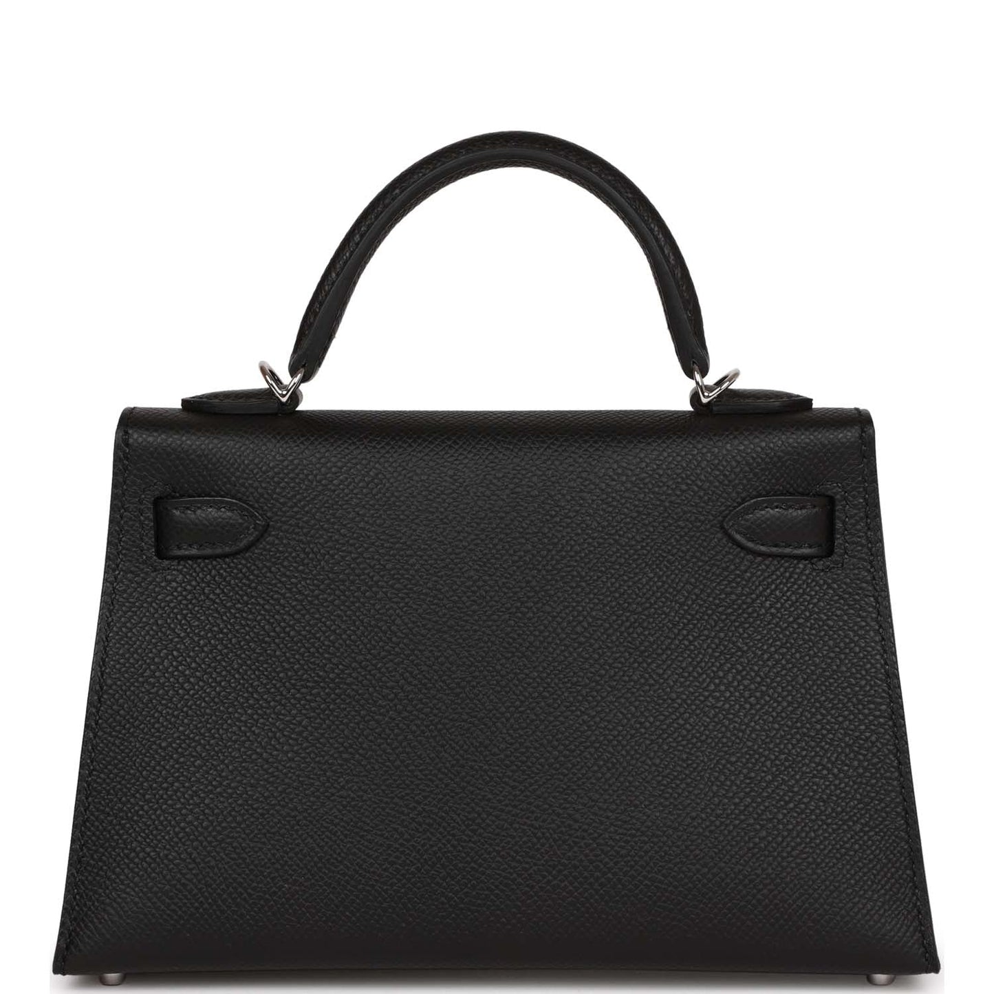 Luxury Hermes Kelly Sellier 20 Black Epsom Palladium Hardware