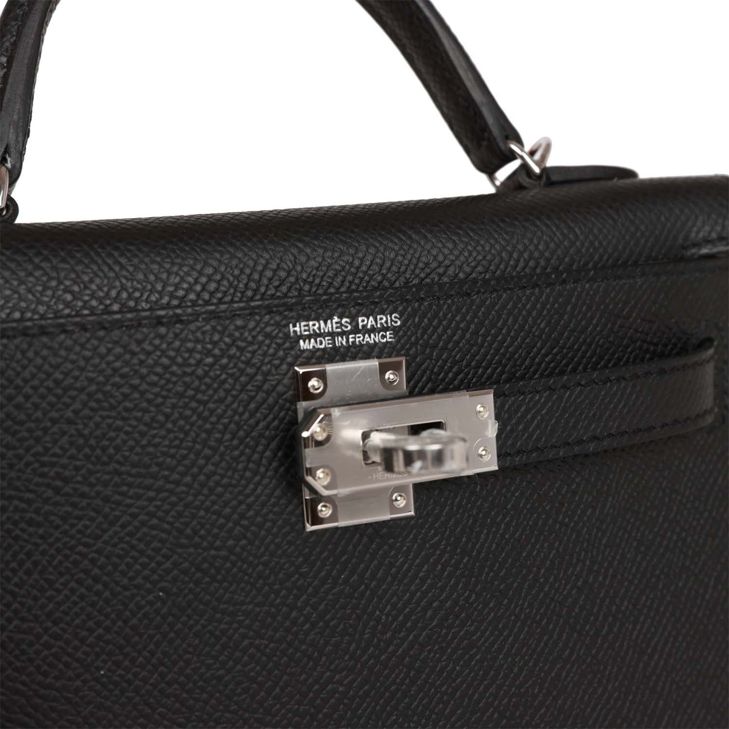 Luxury Hermes Kelly Sellier 20 Black Epsom Palladium Hardware