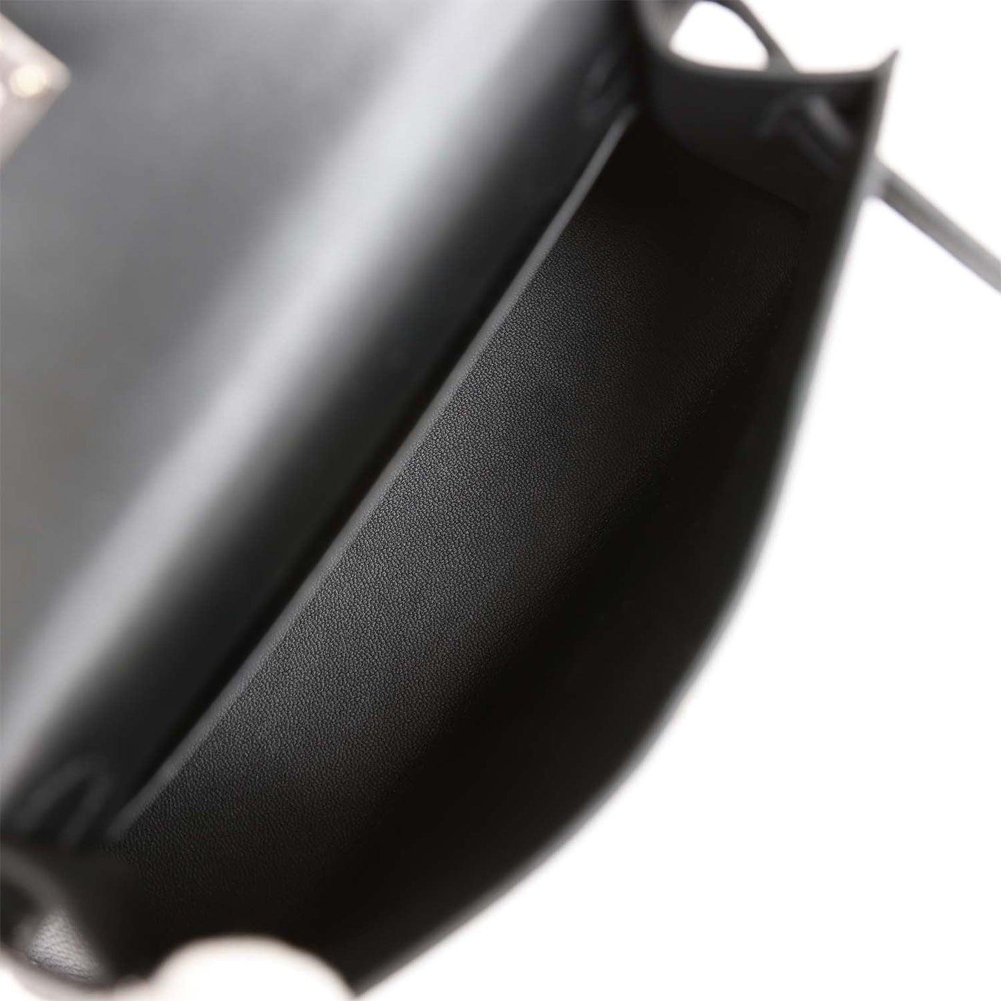 Luxury Hermes Kelly Sellier 20 Black Epsom Palladium Hardware