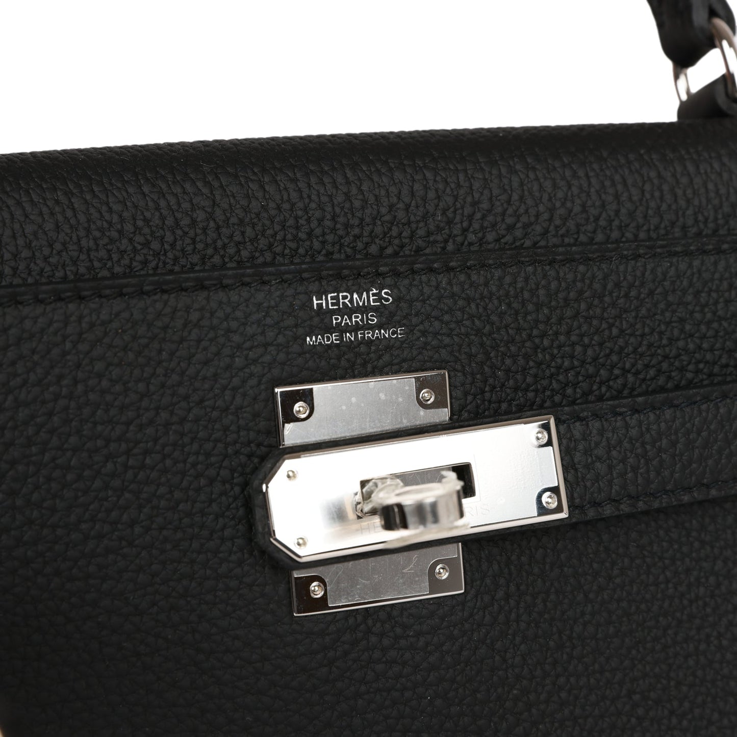 Luxury Hermes Kelly Retourne 28 Black Togo Palladium Hardware