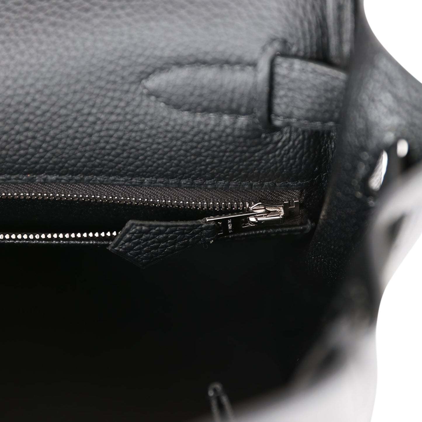 Luxury Hermes Kelly Retourne 28 Black Togo Palladium Hardware