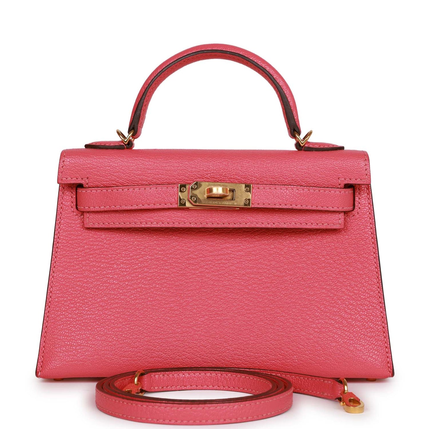 Top Quality Luxury Hermes Kelly Sellier 20 Rose Lipstick Chèvre Gold Hardware