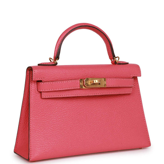 Top Quality Luxury Hermes Kelly Sellier 20 Rose Lipstick Chèvre Gold Hardware
