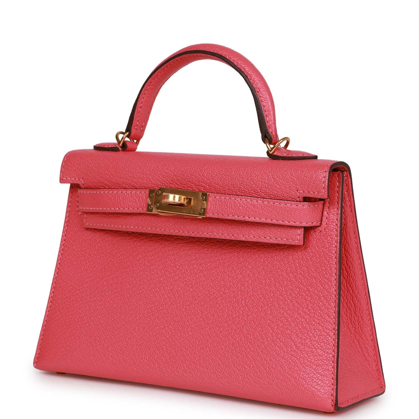 Top Quality Luxury Hermes Kelly Sellier 20 Rose Lipstick Chèvre Gold Hardware