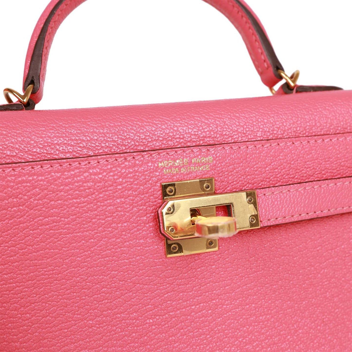 Top Quality Luxury Hermes Kelly Sellier 20 Rose Lipstick Chèvre Gold Hardware