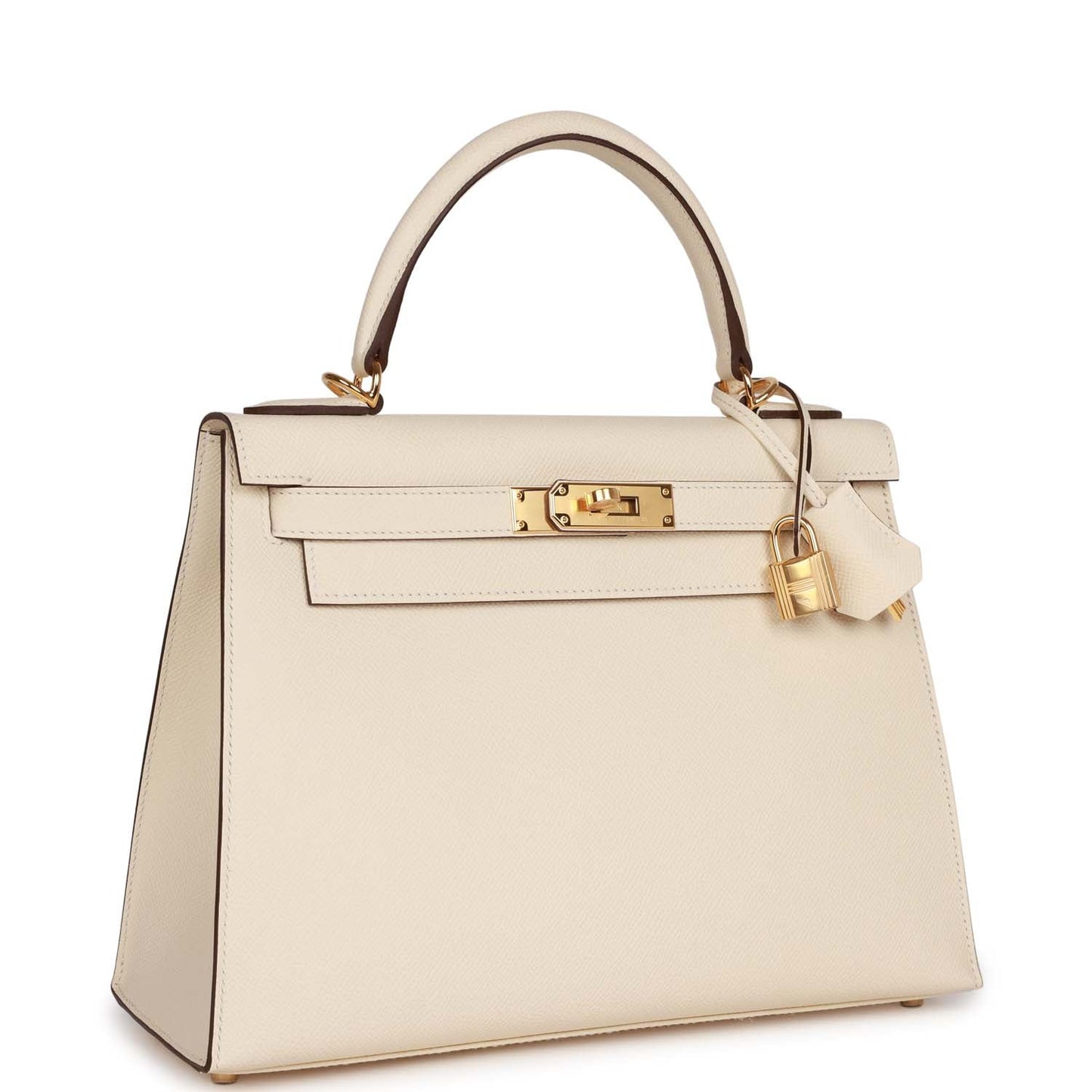 Luxury Hermes Kelly Sellier 28 Nata Epsom Gold Hardware