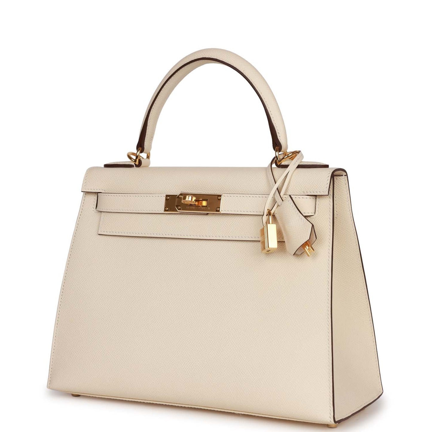 Luxury Hermes Kelly Sellier 28 Nata Epsom Gold Hardware