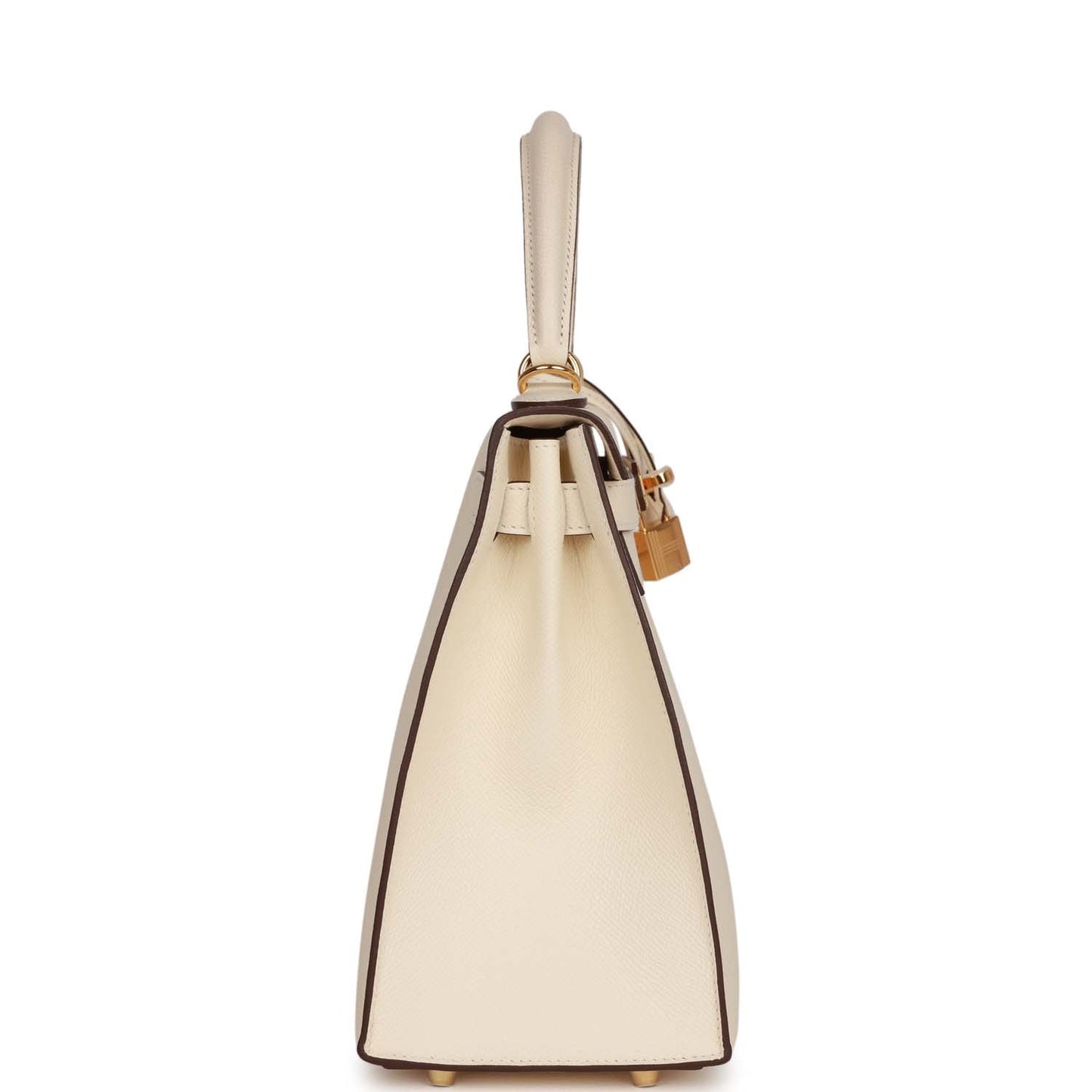 Luxury Hermes Kelly Sellier 28 Nata Epsom Gold Hardware