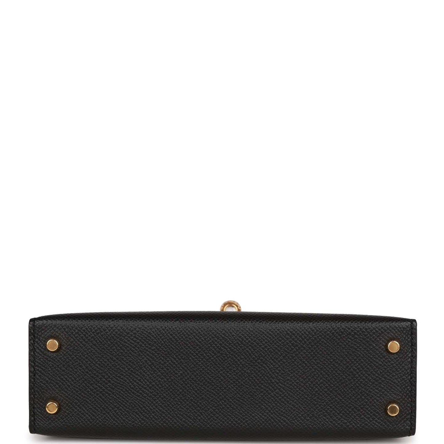 Luxury Hermes Kelly Sellier 20 Black Epsom Gold Hardware