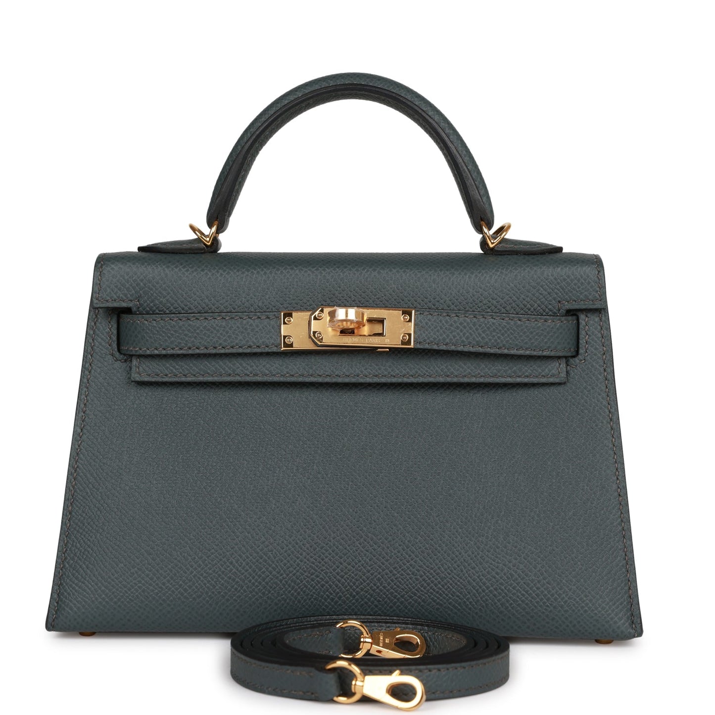 Luxury Hermes Kelly Sellier 20 Bleu Orage Epsom Gold Hardware