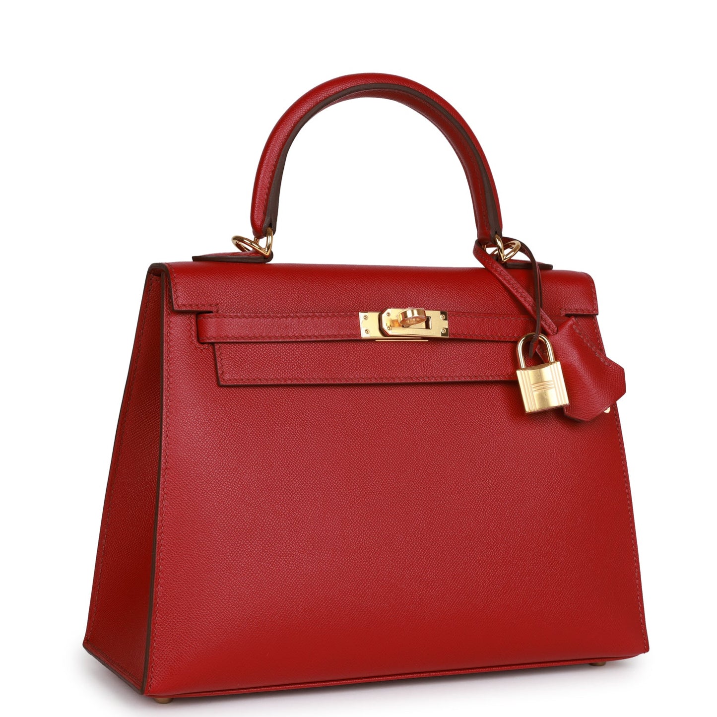 Luxury Hermes Kelly Sellier 25 Rubis Madame Gold Hardware