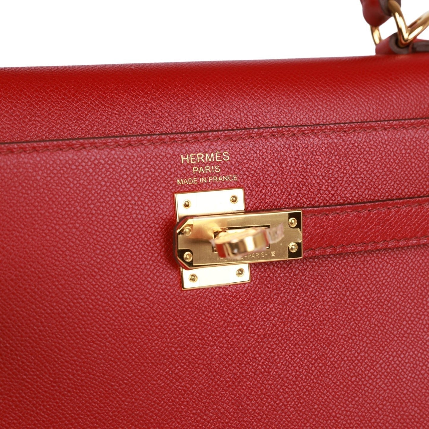 Luxury Hermes Kelly Sellier 25 Rubis Madame Gold Hardware