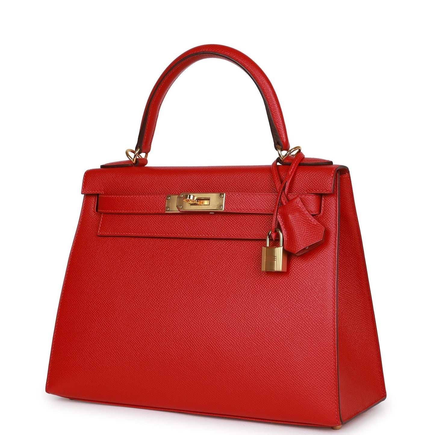Luxury Hermes Kelly Sellier 28 Rouge Casaque Epsom Gold Hardware