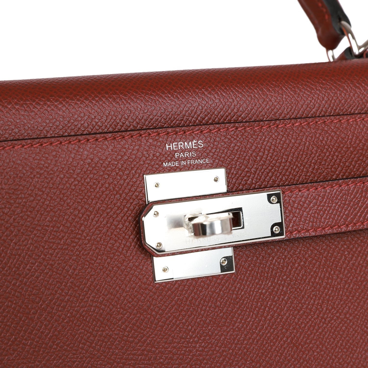 Luxury Hermes Kelly Sellier 28 Rouge H Epsom Palladium Hardware