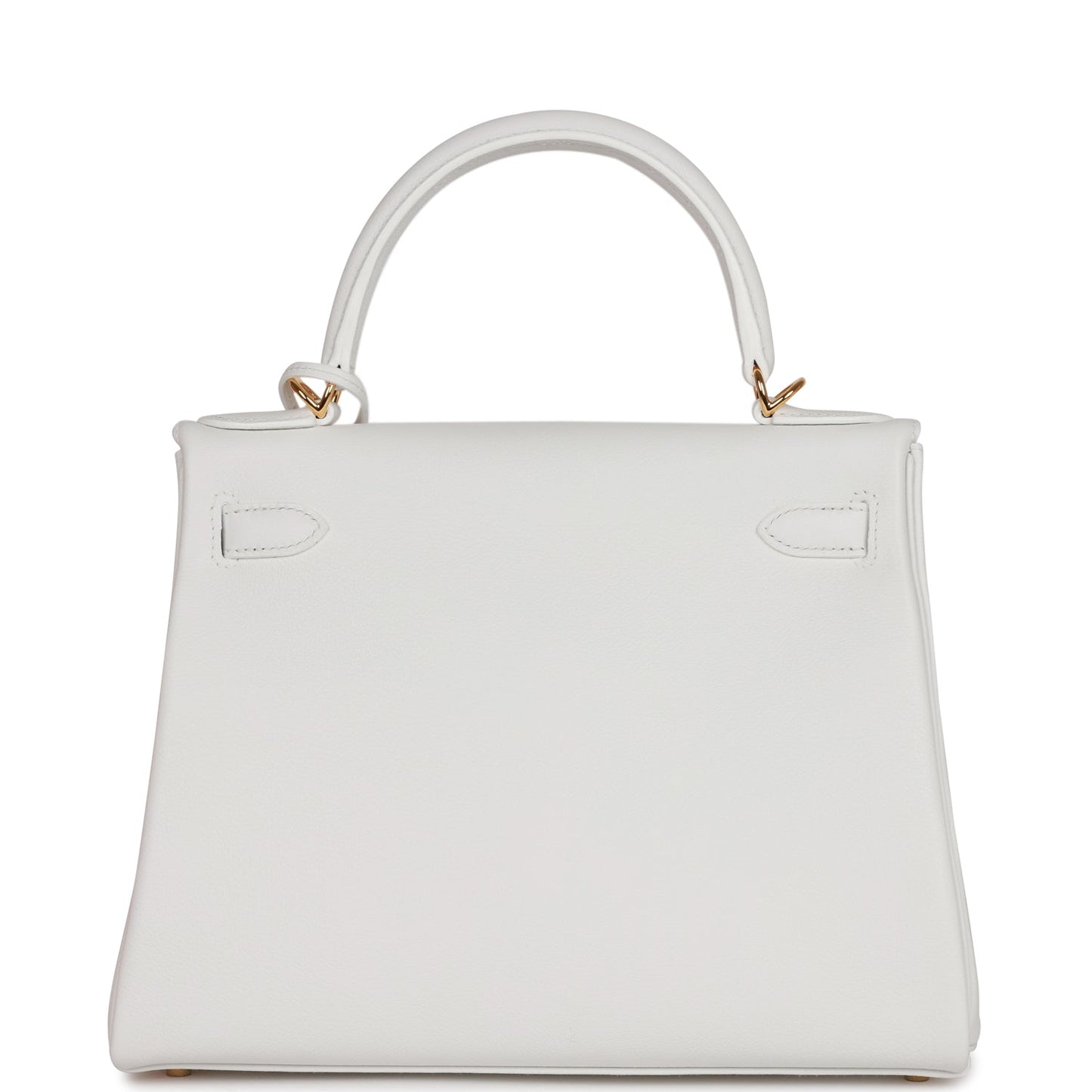 Luxury Hermes Kelly Retourne 28 New White Evercolor Gold Hardware