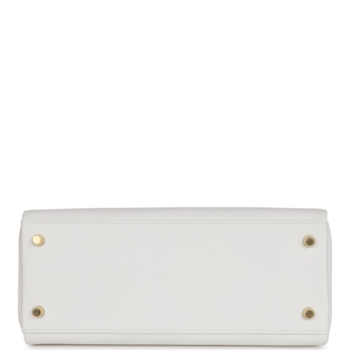 Luxury Hermes Kelly Retourne 28 New White Evercolor Gold Hardware
