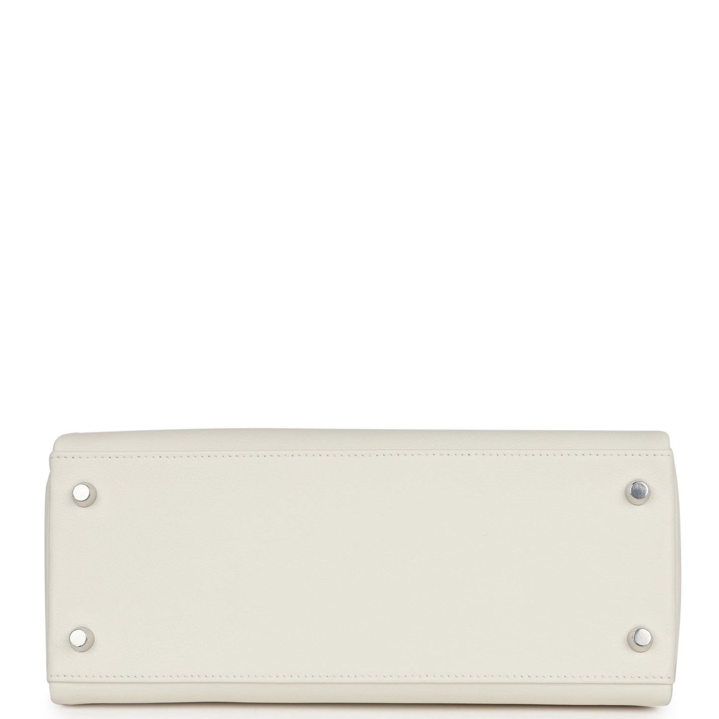 Luxury Hermes Kelly Retourne 28 White Evercolor Palladium Hardware